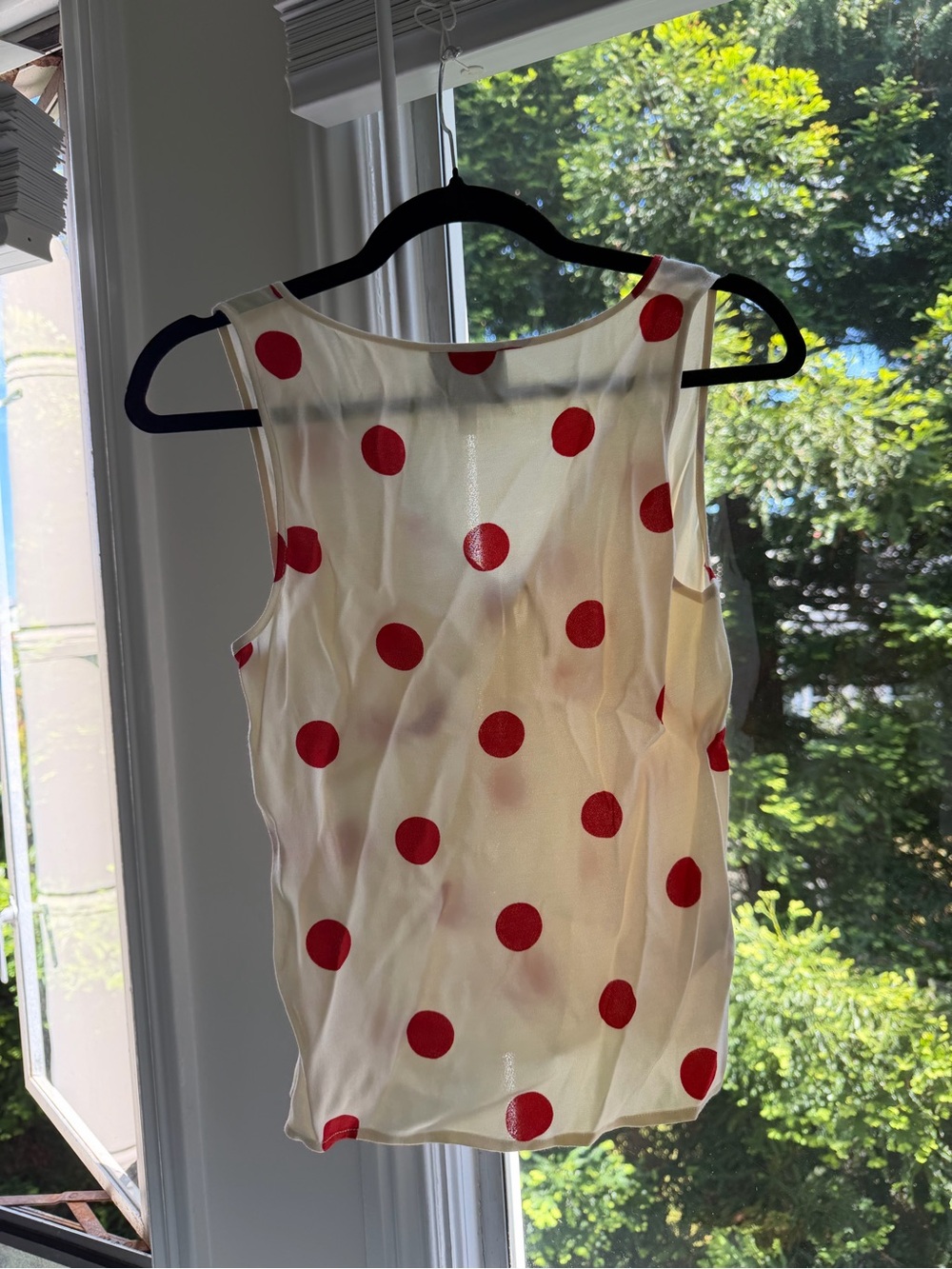 Reformation Cream Polka Dot Tie-Front Camisole in Red - Picture 2 of 2